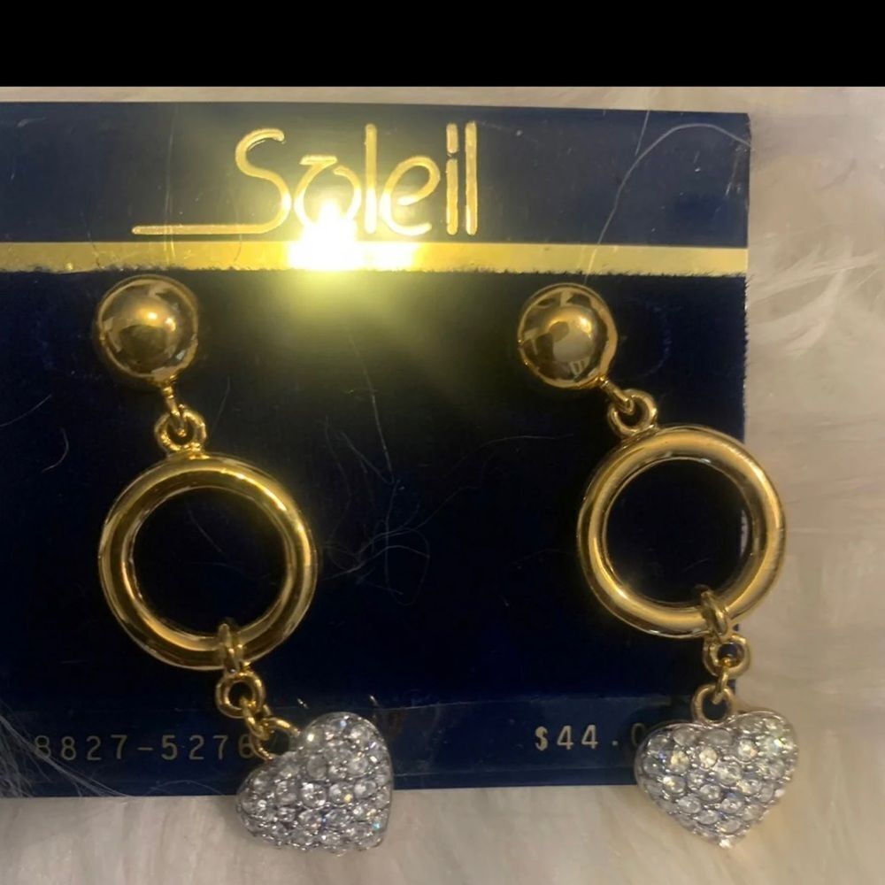 Vintage Soleil Pierced Earrings.